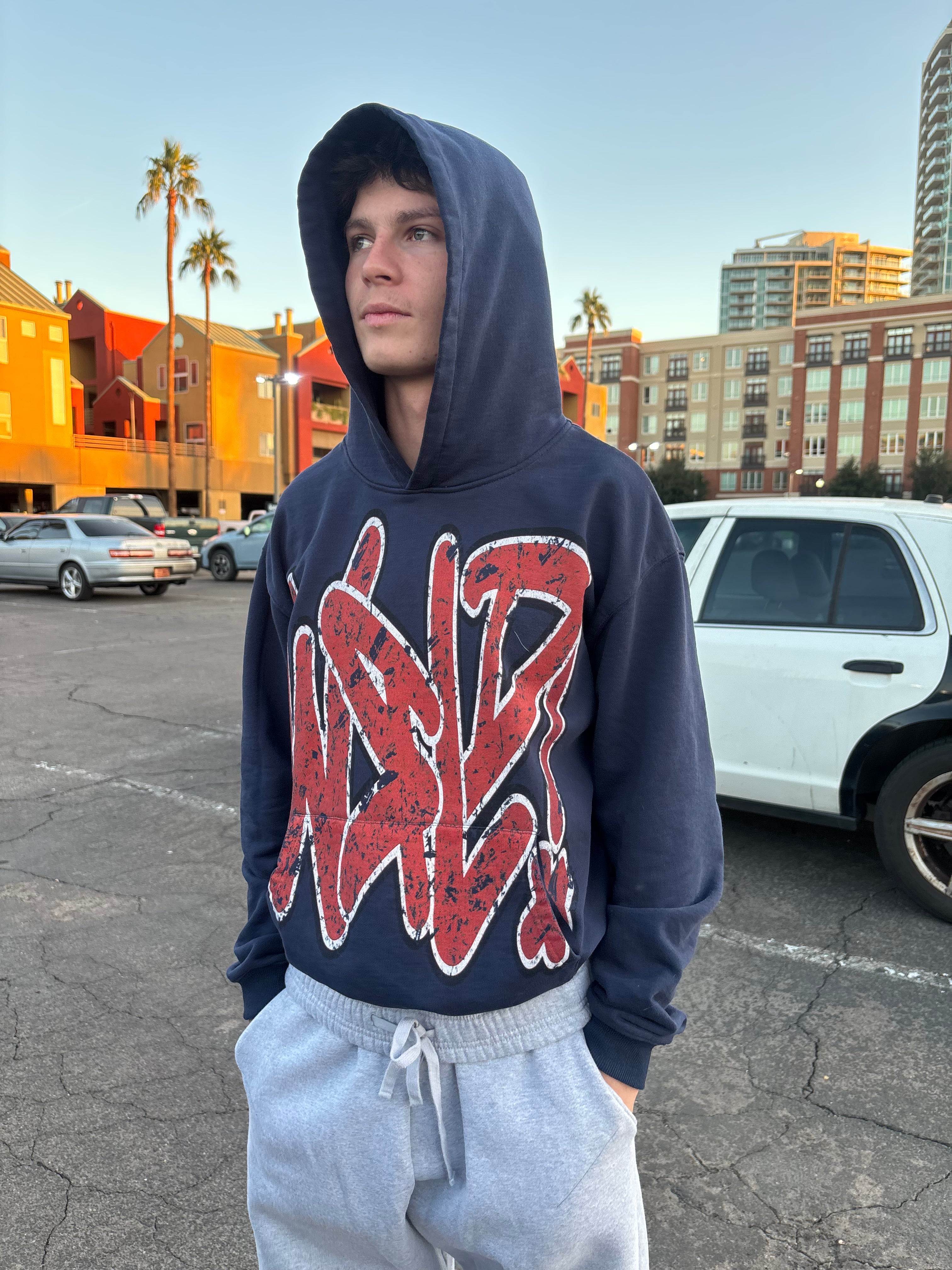 Navy/Orange Logo Hoodie